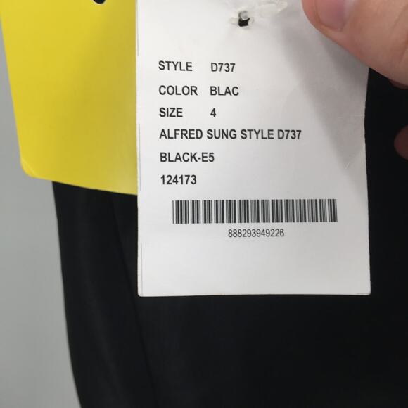 Alfred Sung Fit Flare Maxi Dress Sleeveless Crew Neck Zip Back Black SZ 4 NWT - Picture 9 of 9